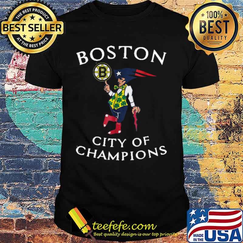 Happy st. patrick's day irish new england patriots boston bruins city of champions shirt