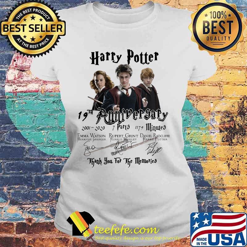 Harry potter 19th anniversary 2011 2020 7 parts 1179 minutes thank you for the memories signatures s Laides tee Harry potter 19th anniversary 2011 2020 7 parts 1179 minutes thank you for the memories signatures s Laides tee