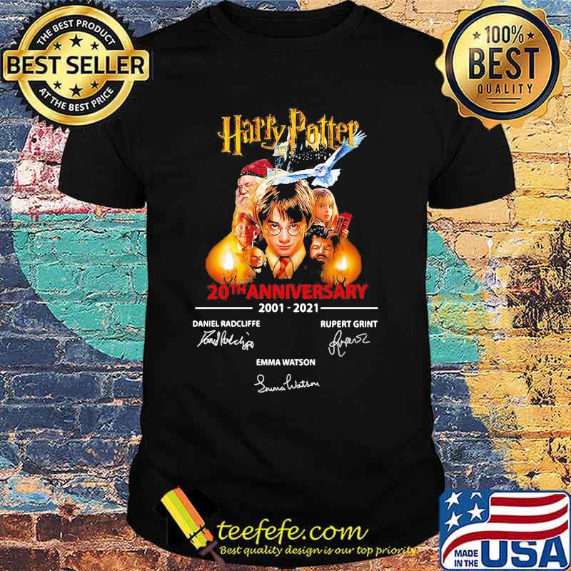 Harry potter 20th anniversary 2001 2020 signatures shirt Harry potter 20th anniversary 2001 2020 signatures shirt