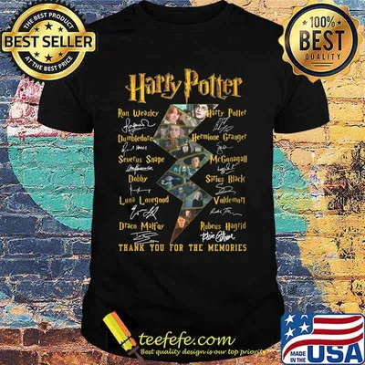 Harry potter thank you for the memories characters signatures shirt
