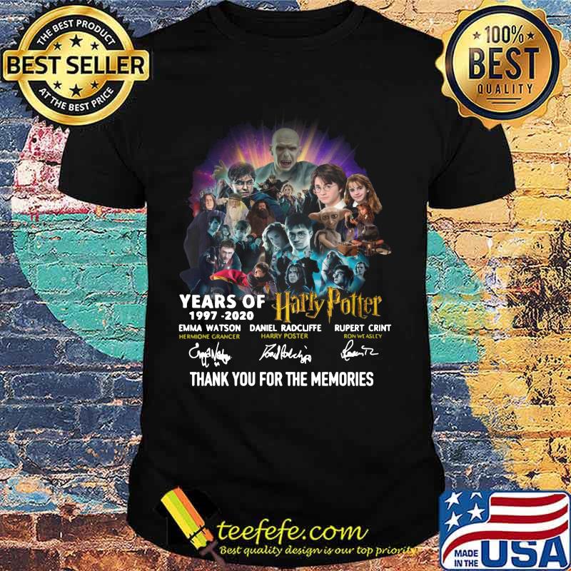 harry potter years of 1997 2020 thank you for the memories signatures shirt