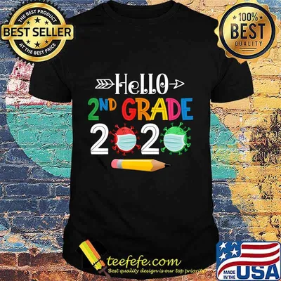 Hello 2nd second grade 2020 back to school boys mask covid-19 shirt