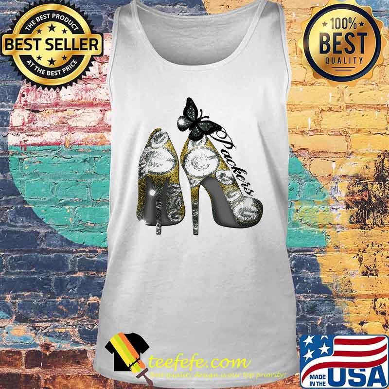 High heels and butterfly green bay packers football logo s Tank top High heels and butterfly green bay packers football logo s Tank top
