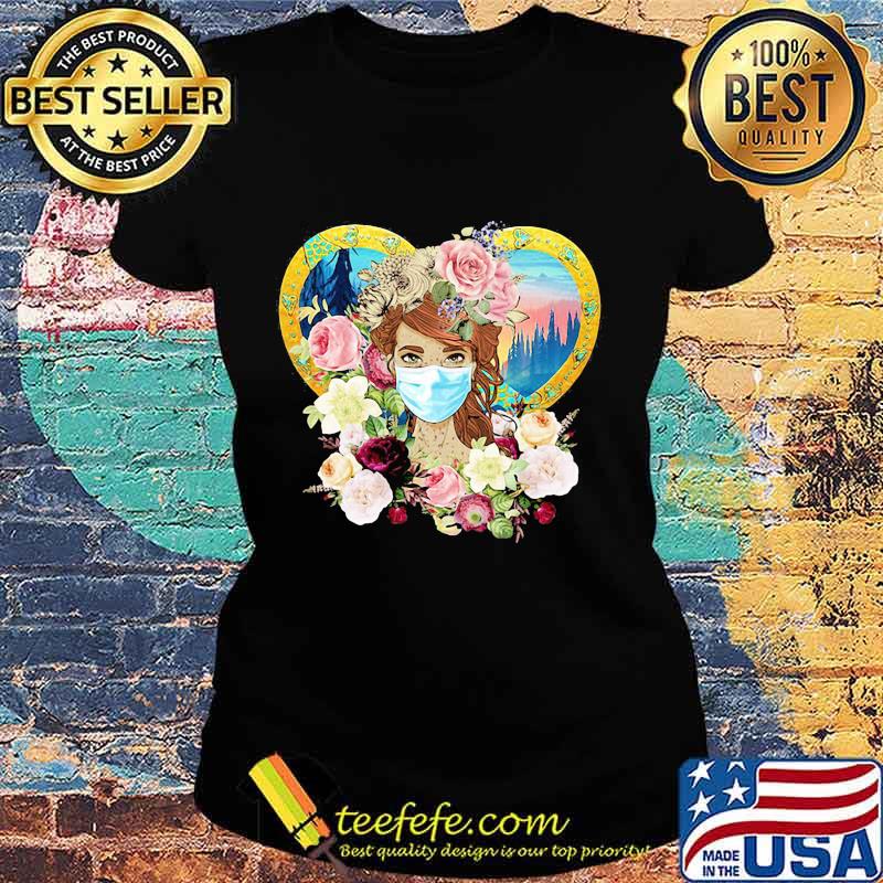 Hippie Nature Fitted Forest Flowers Mask Shirt Ladies tee Hippie Nature Fitted Forest Flowers Mask Shirt Ladies tee