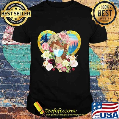 Hippie Nature Fitted Forest Flowers Mask Shirt