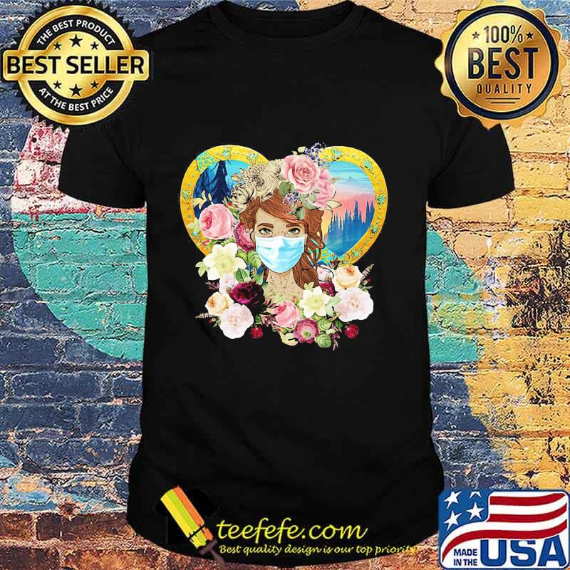 Hippie Nature Fitted Forest Flowers Mask Shirt