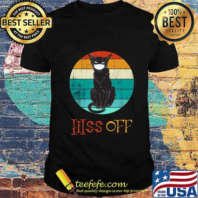 Hiss Off Cat Pumpkin Black kitty Halloween Gift Vintage T-Shirt