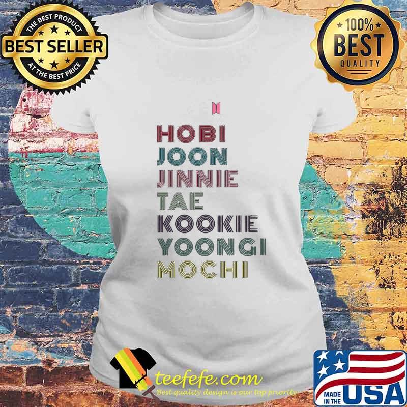 HOBI JOON JINNIE TAE KOOKIE YOONGI MOCHI VINTAGE SHIRT Laides tee HOBI JOON JINNIE TAE KOOKIE YOONGI MOCHI VINTAGE SHIRT Laides tee