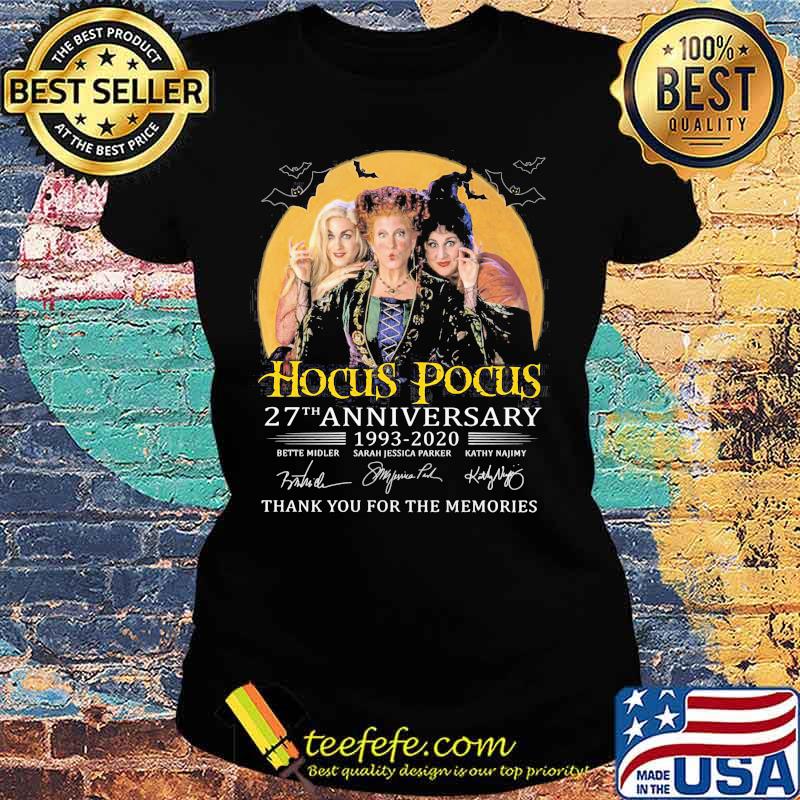 Hocus pocus 27th anniversary 1993 2020 thank you for the memories signatures s Ladies tee Hocus pocus 27th anniversary 1993 2020 thank you for the memories signatures s Ladies tee