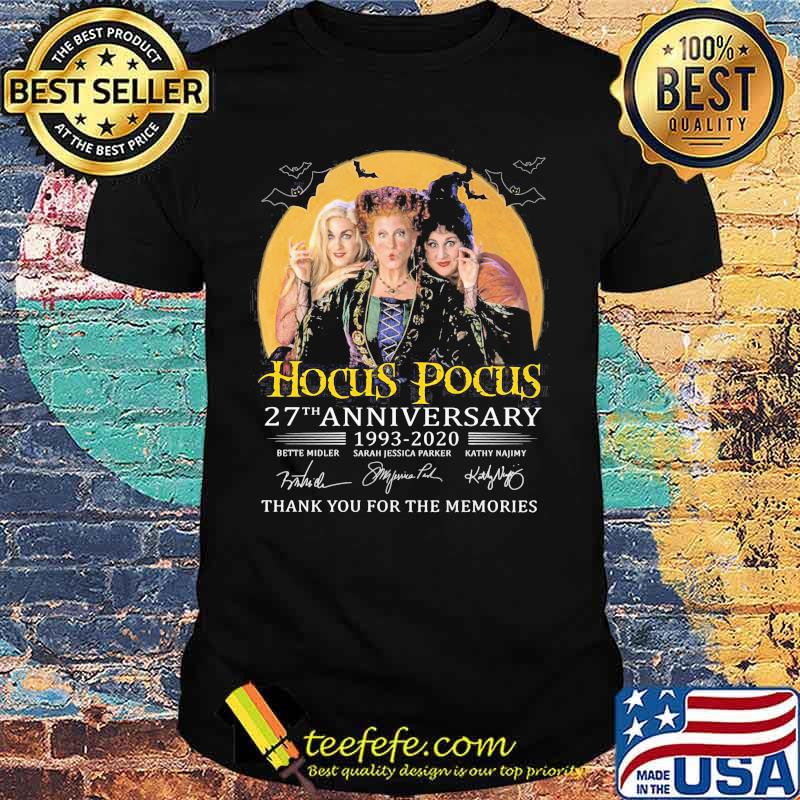 Hocus pocus 27th anniversary 1993 2020 thank you for the memories signatures shirt Hocus pocus 27th anniversary 1993 2020 thank you for the memories signatures shirt