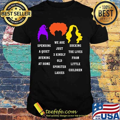 Hocus pocus spending a quiet evening at home we are just 3 kindly old spinster ladies shirt