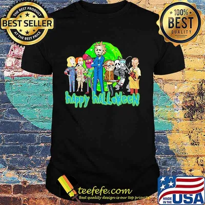 Horror characters rick and morty happy halloween shirt