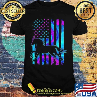 Horse american flag independence day shirt