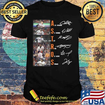 Houston astros baseball players signatures shirt