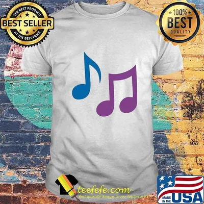 Huge Music Notes White Shirt
