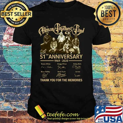 Human brothers band 51th anniversary 1969 2020 thank you for the memories signatures shirt