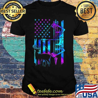 Hunting deer american flag happy inndependence day shirtt