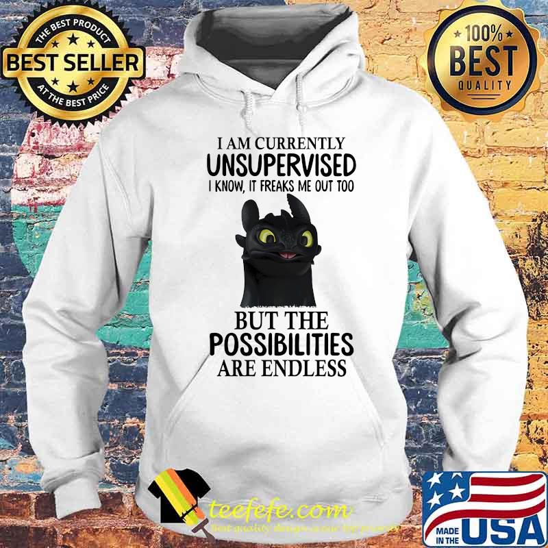 I AM CURRENTLY UNSUPERVISED I KNOW, IT FREAKS ME OUT TOO BUT THE POSSIBILITIES ARE ENDLESS TOOTHLESS DRAGON SHIRT Hoodie I AM CURRENTLY UNSUPERVISED I KNOW, IT FREAKS ME OUT TOO BUT THE POSSIBILITIES ARE ENDLESS TOOTHLESS DRAGON SHIRT Hoodie