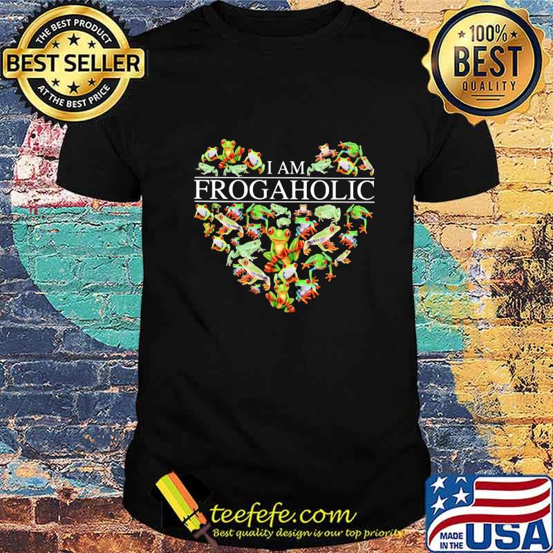 I am frog aholic heart shirt