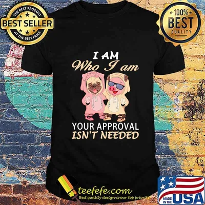 I AM WHO I AM YOUR APPROVAL ISN'T NEEDED DOG PIG SHIRT