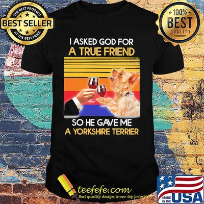 I asked god for a true friend so he sent me a yorkshire terrier vintage retro shirt