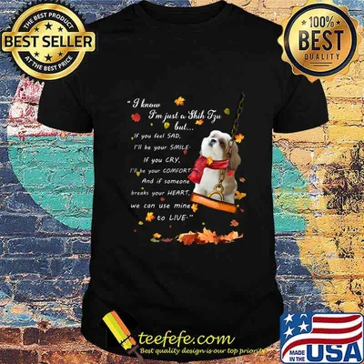 I know i'm just just a shih tzu but if you feel sad i'll be your smile if you cry i'll be your comfort and if someone breaks your heart we can use mine to live shirt