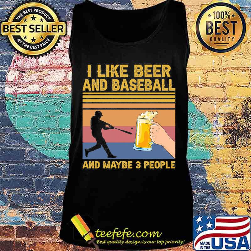 I like beer and baseball and maybe 3 people vintage retro s Tank top I like beer and baseball and maybe 3 people vintage retro s Tank top