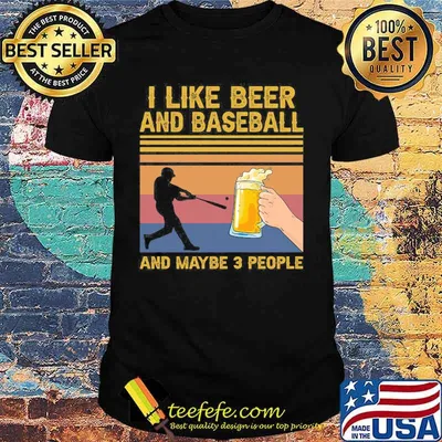 I like beer and baseball and maybe 3 people vintage retro shirt