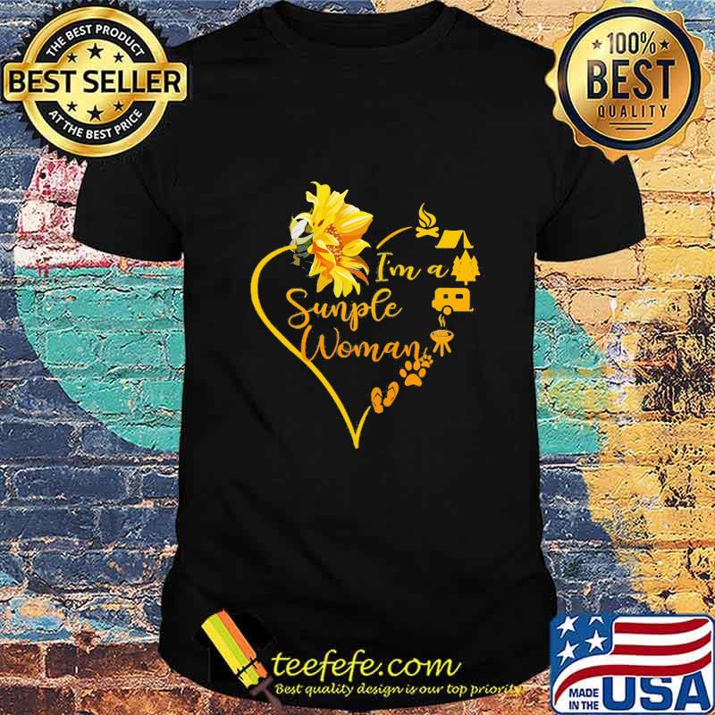 I'm a simple woman love camping sunflower heart shirt I'm a simple woman love camping sunflower heart shirt