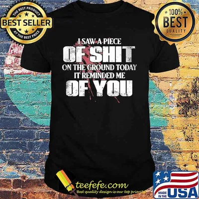 I saw a piece of shit on the ground today it reminded me of you shirt