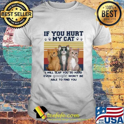If you hurt my paw cat i will slap you so hard even google won't be able to find you vintage retro shirt