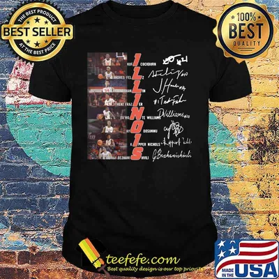 Illinois fighting illini men's basketball players signatures shirt