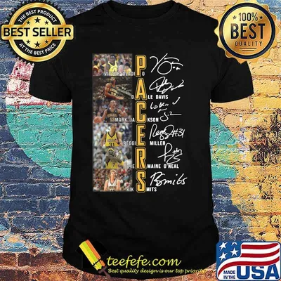 Indiana pacers basketball players signatures shirt