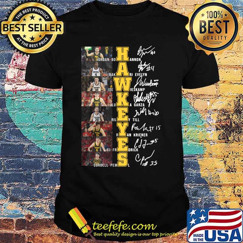 Iowa hawkeyes men's basketball players signatures shirt