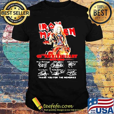 Iron maiden 45th anniversary 1985 2020 thank you for the memories signatures shirt