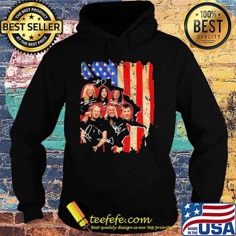 Iron maiden band members signature american flag independence day s Hoodie Iron maiden band members signature american flag independence day s Hoodie