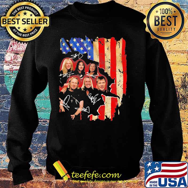 Iron maiden band members signature american flag independence day s Sweater Iron maiden band members signature american flag independence day s Sweater