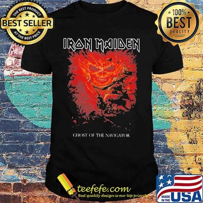 Iron maiden band skeleton ghost of the navigator shirt