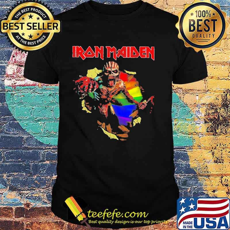 Iron maiden band skeleton lgbt flag shirt Iron maiden band skeleton lgbt flag shirt