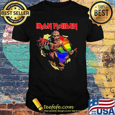 Iron maiden band skeleton lgbt flag shirt