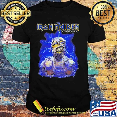 Iron maiden band skeleton powersgave lightning shirt