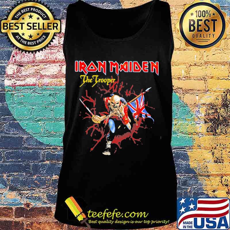 Iron maiden band the trooper skeleton holding british flag s Tank top Iron maiden band the trooper skeleton holding british flag s Tank top