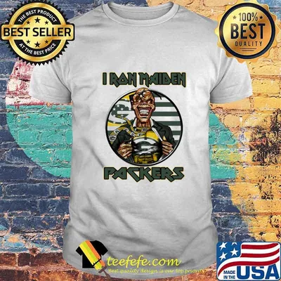 Iron maiden green bay packers football logo shirt