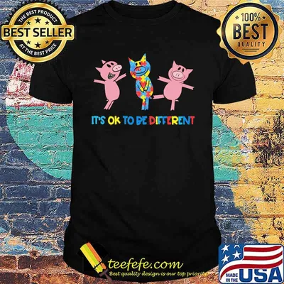 It's Ok To Be Different Pigs Autism Shirt