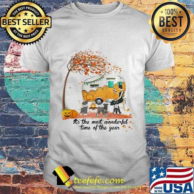 It's The Most Wonderful Time Of The Year Miniature Schnauzer Pumpkin Camping Halloween Shirt