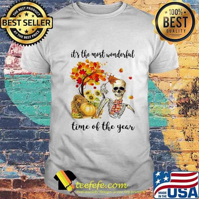 IT'S THE MOST WONDERFUL TIME OF THE YEAR SKULL PUMPKIN AUTUMN SHIRT