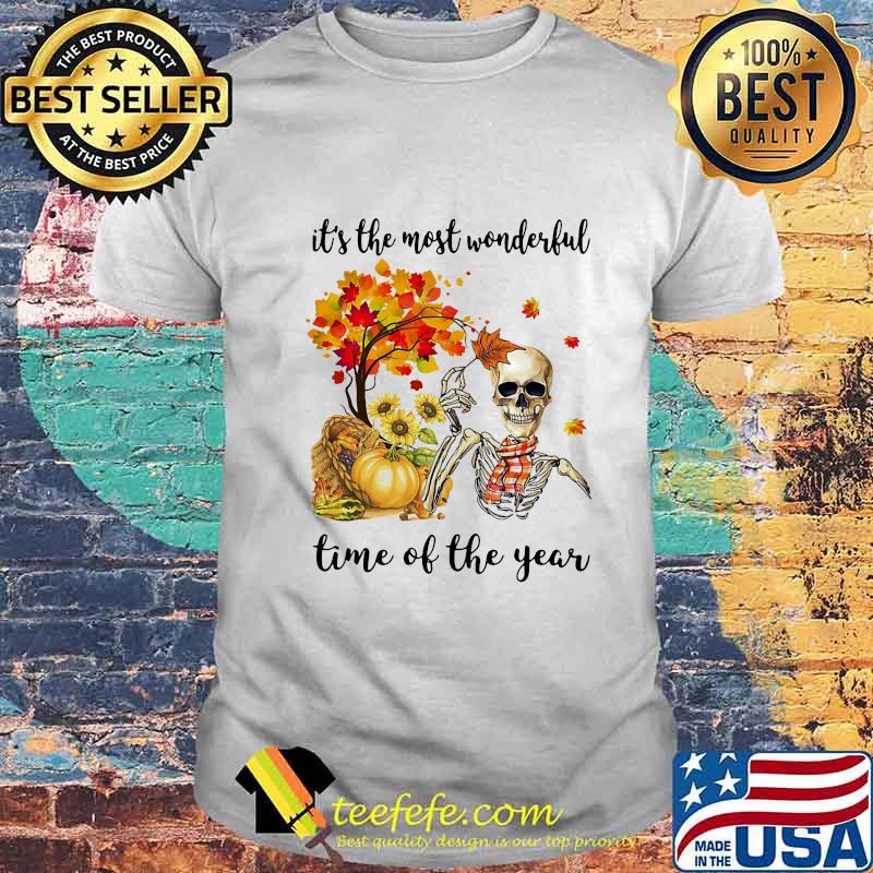 IT'S THE MOST WONDERFUL TIME OF THE YEAR SKULL PUMPKIN AUTUMN SHIRT