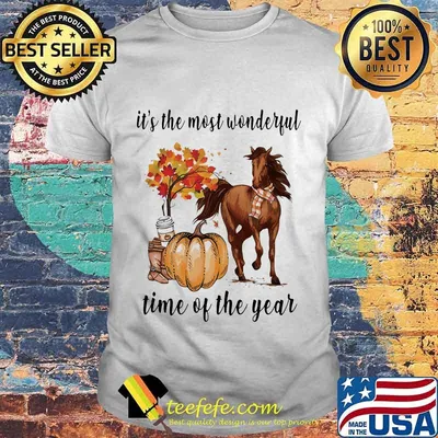IT'S THE MOST WONDERFUL TIME OF YEAR FALL AUTUMN HORSE PUMPKIN SHIRT