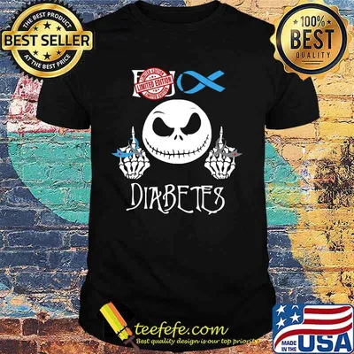 Jack skellington diabetes cancer awareness shirt