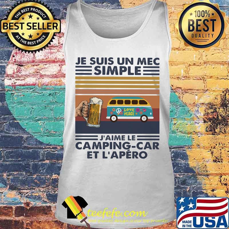 Je suis un mec simple j'aime camping car et l'apero vintage retro s Tank top Je suis un mec simple j'aime camping car et l'apero vintage retro s Tank top